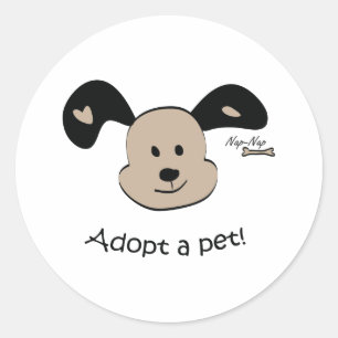 Sticker Rond Adopter un animal de compagnie