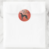 Sticker Rond Adopter un chien de Greyhound (Sac)
