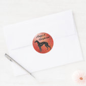 Sticker Rond Adopter un chien de Greyhound (Enveloppe)