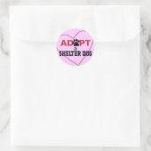 Sticker Rond Adopter un chien de refuge (Sac)