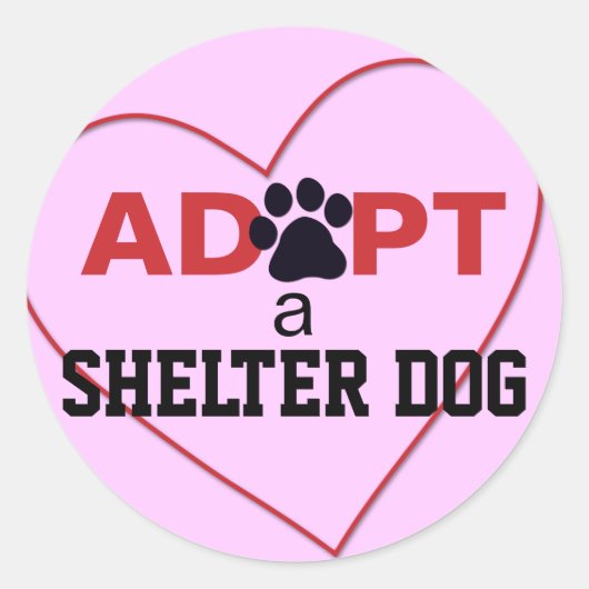 Sticker Rond Adopter un chien de refuge (Devant)