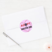 Sticker Rond Adopter un chien de refuge (Enveloppe)