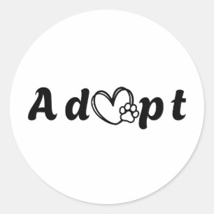 Sticker Rond Adopter une journée d'hébergement pour animaux de