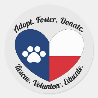 Sticker Rond Adoptez, Foster, Secourez des chats et des chiens 