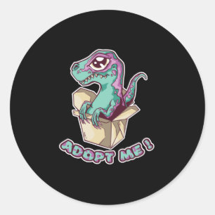 Sticker Rond Adoptez-moi mignon Raptor Baby