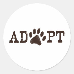 Sticker Rond Adoptez un animal