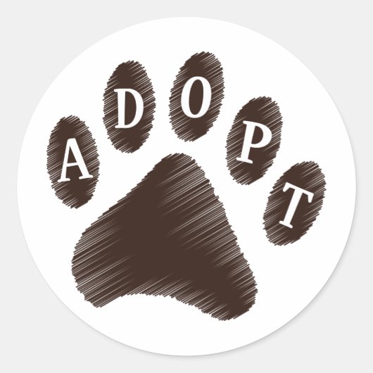 Sticker Rond Adoption animale (Devant)