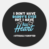 Sticker Rond Adoption Announcement Day Family Dad Heart (Devant)