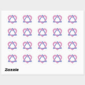 Sticker Rond Adoption Triangle bleu rose (Feuille)