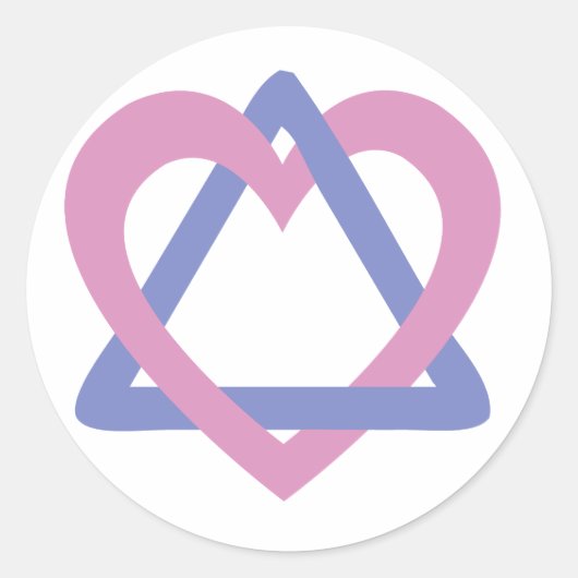 Sticker Rond Adoption Triangle bleu rose (Devant)