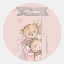 Adorable aquarelle Teddy Bear Baby shower Carré