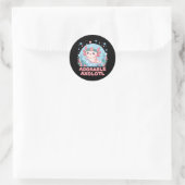 Sticker Rond Adorable Axolotl Cutesse aquatique (Sac)