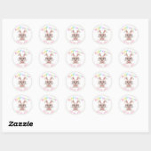 Sticker Rond Adorable Baby Girl Boy First Easter Bunny (Feuille)