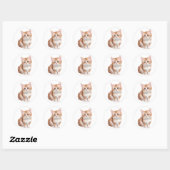 Sticker Rond adorable Baby Kitten mignonne (Feuille)