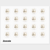 Sticker Rond Adorable Baby shower de lapin aquarelle (Feuille)