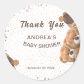 Sticker Rond Adorable Baby shower des ours jumeaux (Devant)