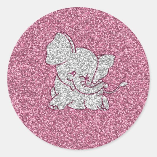 Sticker Rond adorable bébé éléphant à la mode et à la mode (Devant)