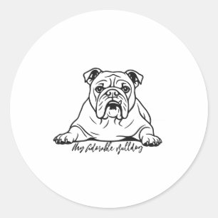 Sticker Rond Adorable Bulldog