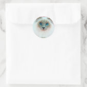 Sticker Rond Adorable Chat 1 Siamese (Sac)