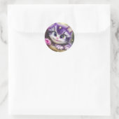 Sticker Rond Adorable Cheshire Kitten (Sac)