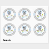 Sticker Rond Adorable Chouettes C'est un garçon (Feuille)