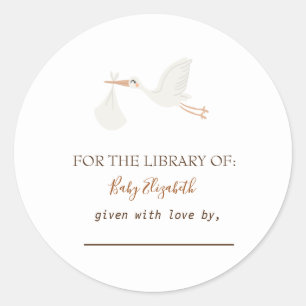 Sticker Rond Adorable Cigogne Mignonne