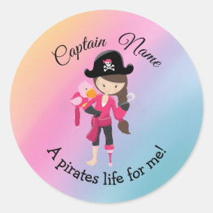 Sticker Rond adorable collants de fille pirate mignon
