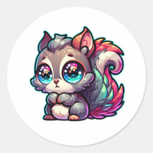 Sticker Rond Adorable Écureuil mignon