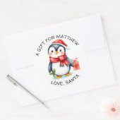 Sticker Rond Adorable Festive Christmas Penguin à et de (Enveloppe)