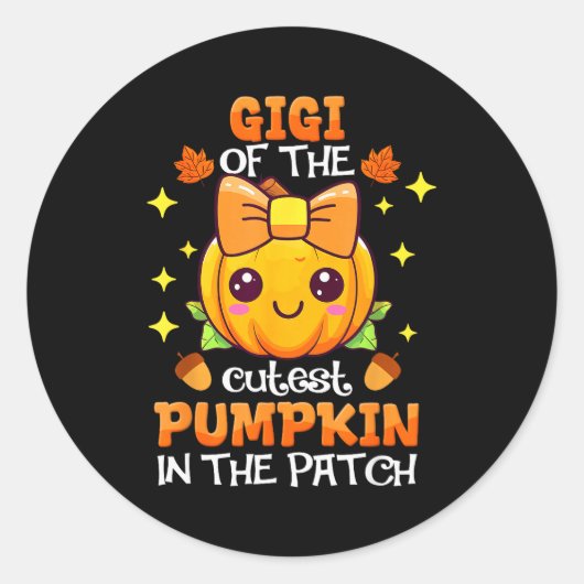 Sticker Rond Adorable Gigi Of The Cutest Pumpkin In The Patch (Devant)