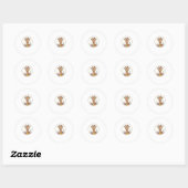 Sticker Rond Adorable Giraffe Aux Fleurs (Feuille)