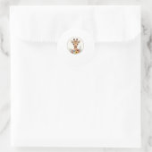 Sticker Rond Adorable Giraffe Aux Fleurs (Sac)