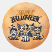 Sticker Rond Adorable Halloween Éffrayant Kitten (Devant)