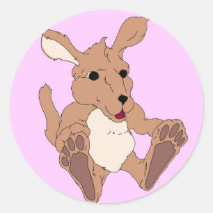 Sticker Rond Adorable Kangaroo