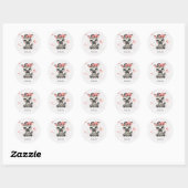Sticker Rond Adorable little cartoon zebra (Feuille)