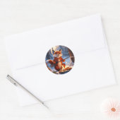 Sticker Rond Adorable loup arctique (Enveloppe)