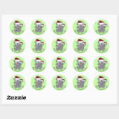 Sticker Rond Adorable Noël Koala et Joey (Feuille)