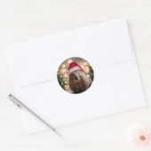 Sticker Rond adorable Noël Wombat, (Enveloppe)