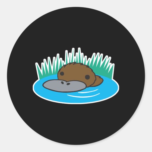 Sticker Rond adorable ornithorynque qui regarde (Devant)