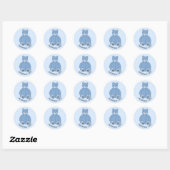 Sticker Rond Adorable Ours Bleu Teddy (Feuille)
