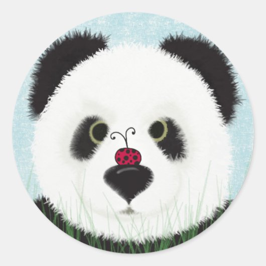 Sticker Rond Adorable Ours De Panda (Devant)