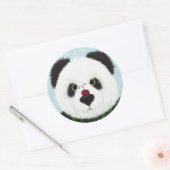 Sticker Rond Adorable Ours De Panda (Enveloppe)
