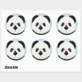 Sticker Rond Adorable Ours De Panda (Feuille)