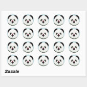 Sticker Rond Adorable Ours De Panda (Feuille)