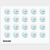 Sticker Rond Adorable Panda endormi sur la Lune (Feuille)