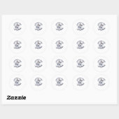 Sticker Rond Adorable Parcours d'astronaute (Feuille)