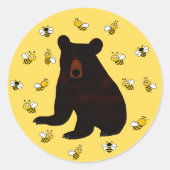 Sticker Rond Adorable Petit Miel Ours (Devant)