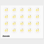 Sticker Rond Adorable Petits oiseaux Mariage Personnalisé Favor (Feuille)