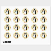 Sticker Rond adorable pingouin (Feuille)