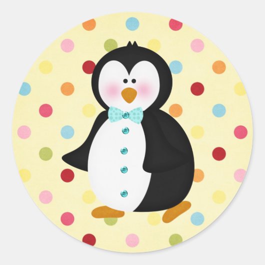 Sticker Rond adorable pingouin (Devant)